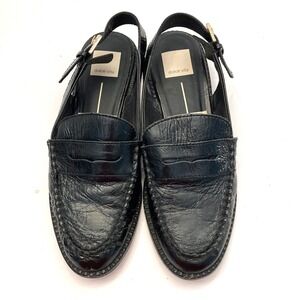 Dolce Vita Hardi Slingback Loafers Black Leather Womens 7.5